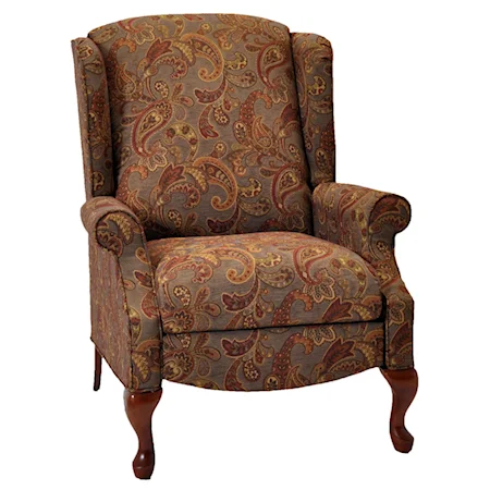 Sophie Traditional Wing Recliner with Cabriole Legs